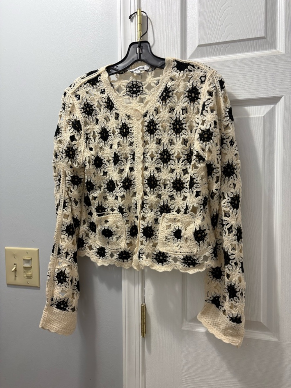 Walter Baker Brooke Crochet Cardigan Size Large